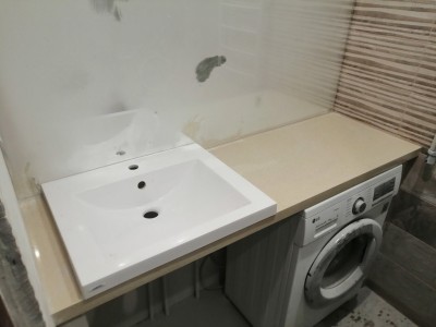 Столешница для ванной комнаты - Аглокварцит 3200 PANNA COTA(5949) - апрель 2021
