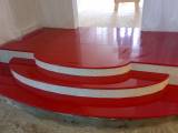 Лестницы, ступени, ограждения - Аглокварцит T612 ROSSO STARDUST, Агломрамор C445 BIANCO MULTICOLOR(120)
