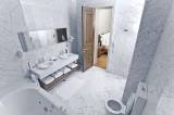 Облицовка пола и стен ванной комнаты - Мрамор BIANCO CARRARA(1128)